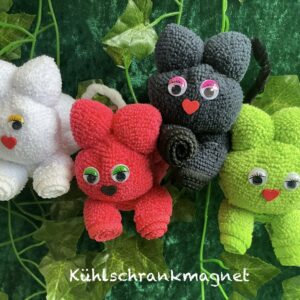 Magnet Lilly, die Katze aus einem Mikrofaserlappen