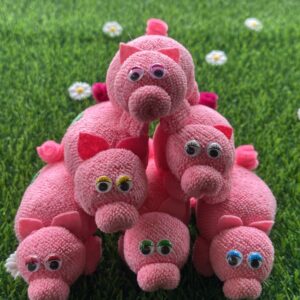 Das Schweinchen Glück Hildegard aus einem Mikrofaserlappen